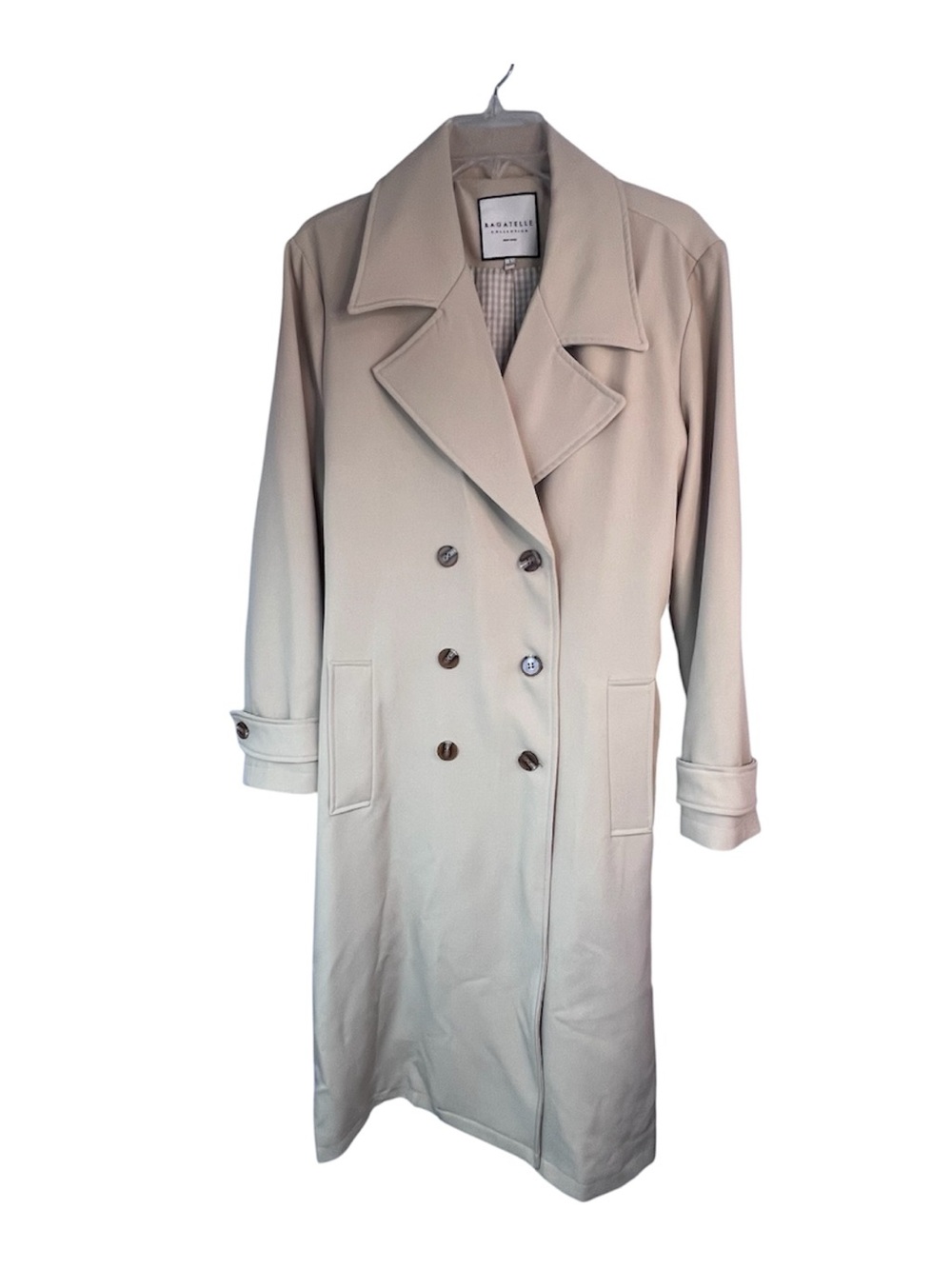 Bagatelle Light Khaki Trench Coat-Size Large